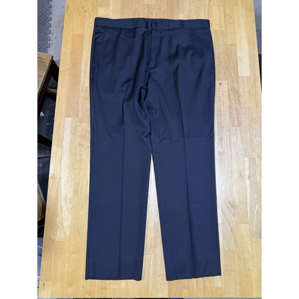 Theory Mens Marlo Tuxedo Pants 38x29 100% Wool Black Satin Stripe Formal Trouser